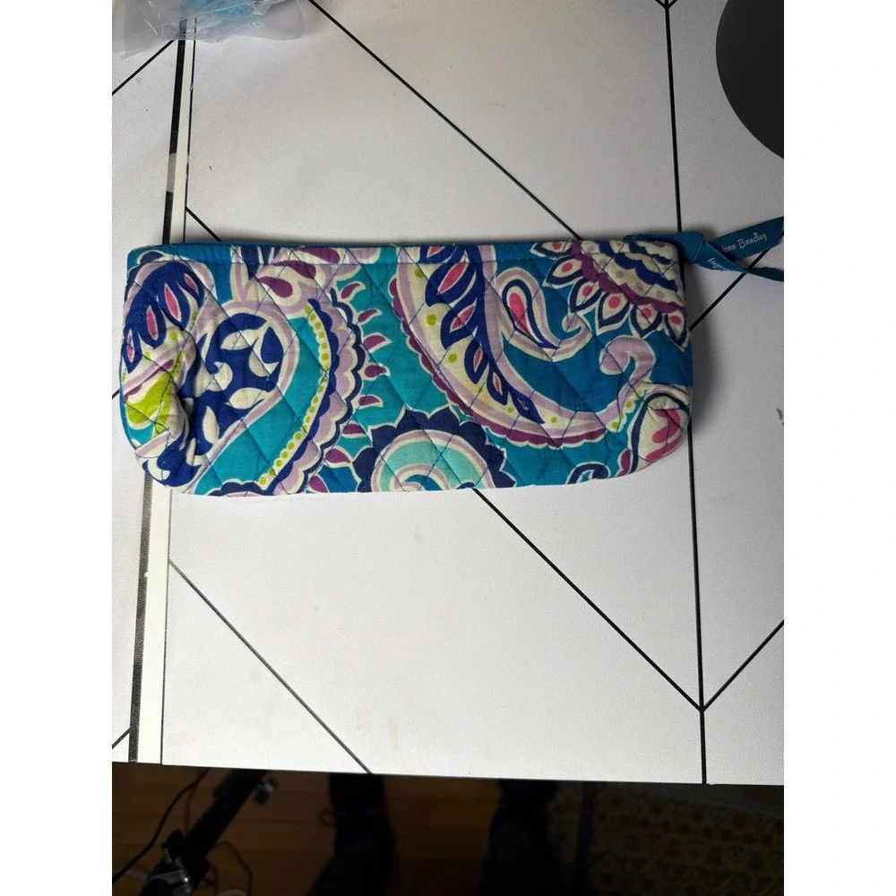Vera Bradley Backpack Womens Large Blue Purple Paisley Quilted Cotton Travel Bag